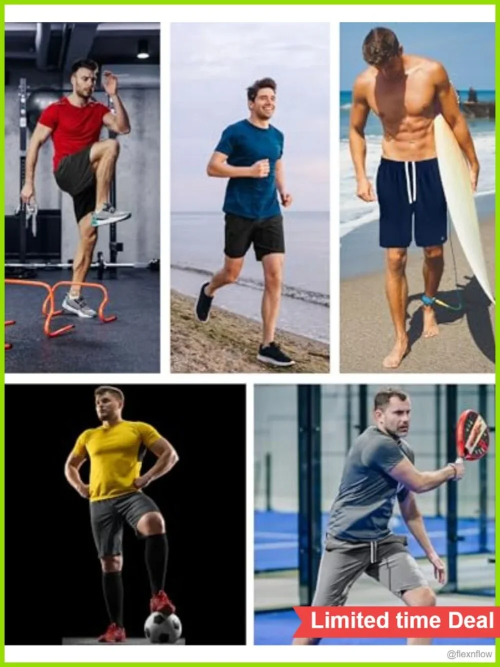 5 Pack Men's Athletic Shorts with Pockets, Quick Dry Running Shorts,